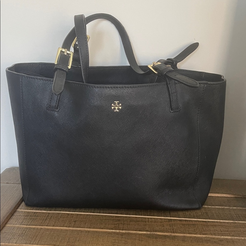 Tory Burch Black Tote with Gold Details